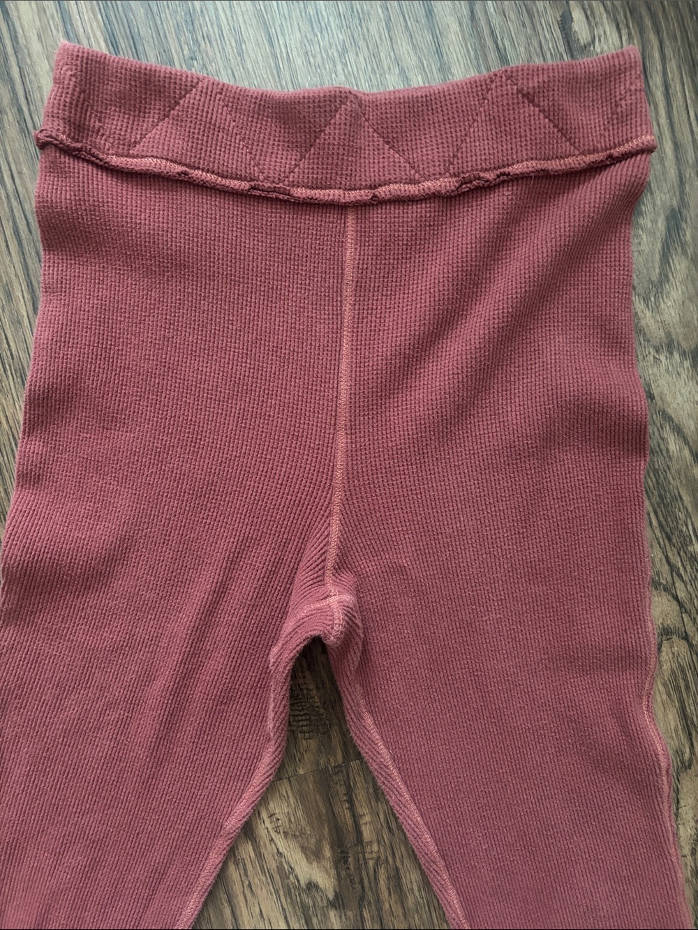 Intimately Free People Waffle Knit Thermal Flare Pants Terracotta S Lounge Leggi - Picture 3 of 7